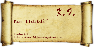 Kun Ildikó névjegykártya