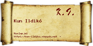 Kun Ildikó névjegykártya